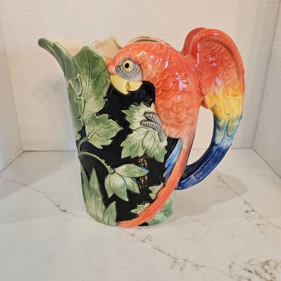 Fitz and Floyd Other - 1986 Vintage Fitz and Floyd Parrot Ceramic Pitcher Jug 1.5 Quart